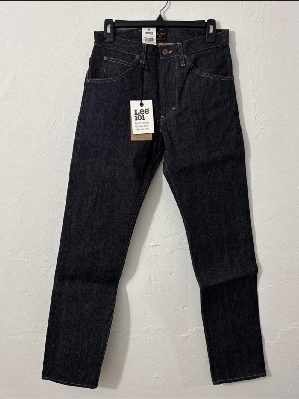 Lee 101 Z Japan Selvedge Denim Jeans Straight Leg Dry Indigo Made Italy 28x32